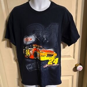 Vintage Jeff Gordon #24 T-Shirt NASCAR Dual Sided Graphic Mens XL Tee